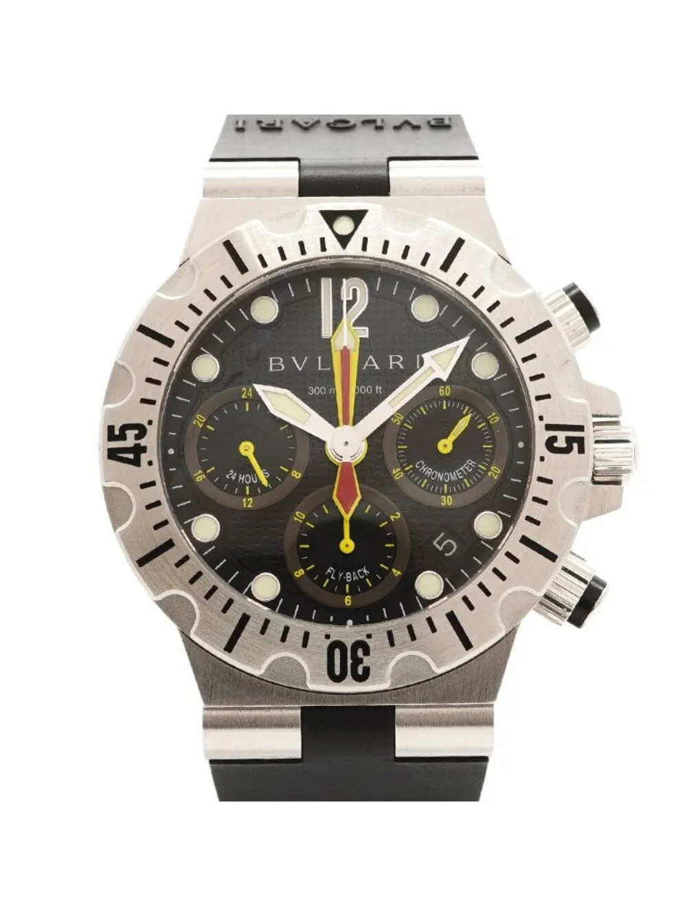 Bvlgari Bulgari Diagono Scuba Flyback Black Dial Watch